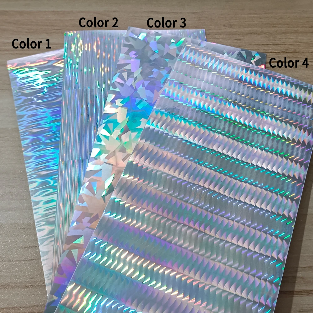 Linoriver-película adhesiva holográfica de 10 piezas, pegatina de señuelo de pesca, hoja de Flash, Material duro de fabricación de piel, 10x10/10x20cm - imagen 4