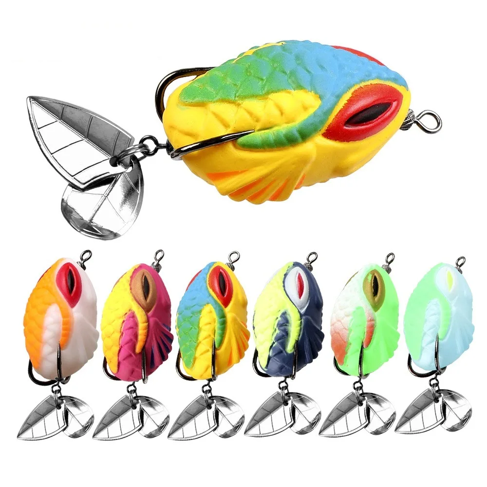 Señuelo de rana de goma que se hunde giratorio 2024, Señuelos de pesca blandos artificiales realistas, cebo de lubina portátil de 3,5 cm/7g, nuevo estilo - imagen 2