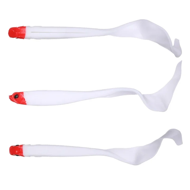 3 unids/lote cebo suave de silicona de cola larga para peces 12cm 6,5g plantillas Wobblers señuelos cebos de goma artificiales lubina Swimbait aparejos de pesca - imagen 4