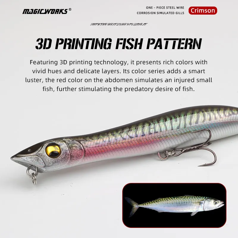 Popper Magic Works 140mm – Señuelo topwater flotante para lucio - imagen 3