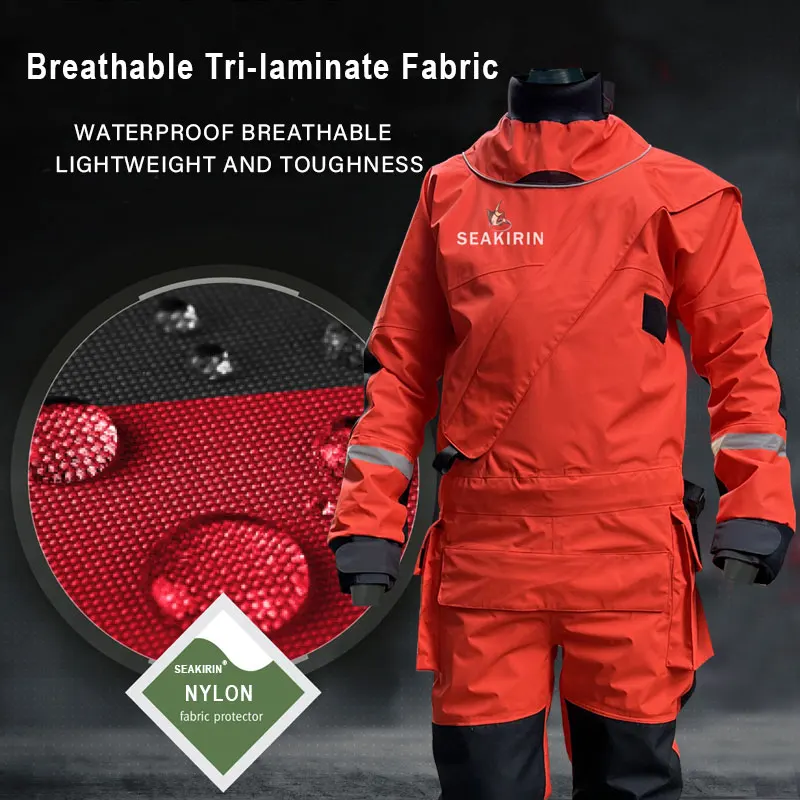 Trajes secos de rescate de agua de superficie Traje de seguridad del mar de Maine Traje seco transpirable de rescate de hielo Traje seco para nadar, agua rápida, protector de recubrimiento - imagen 3