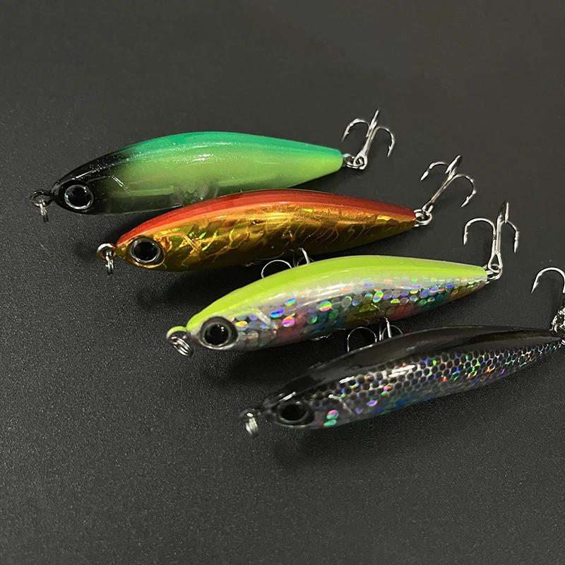 Señuelo de pesca con lápiz de 13g y 70mm, cebo adhesivo que se hunde, ojos 3D, cebo Artificial de fundición larga, pececillo Wobbler, equipo de pesca de Lucio - imagen 4