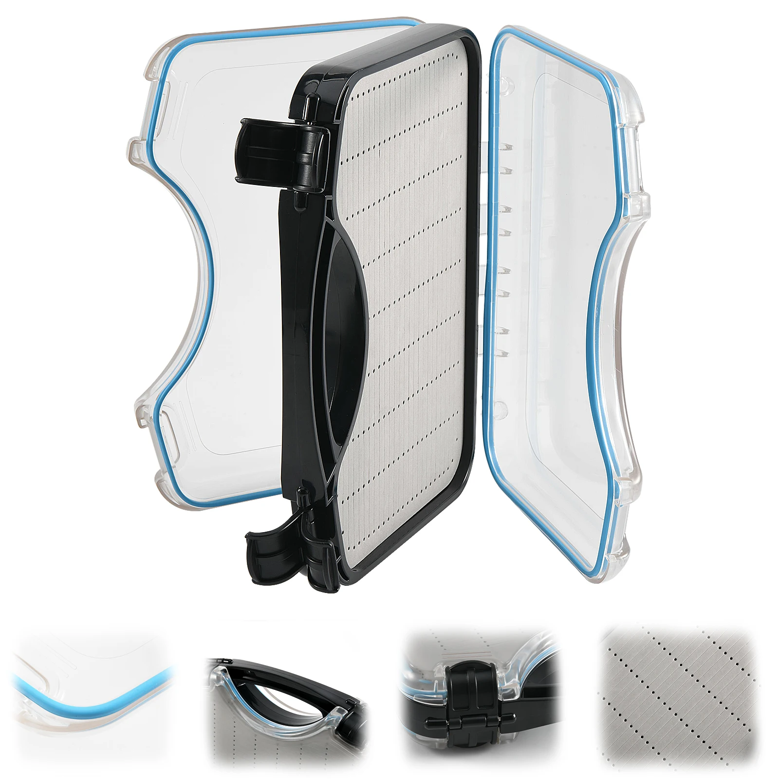 Goture-señuelo de pesca con mosca, resistente al agua, cebo, trucha, moscas, caja de almacenamiento, contenedor, señuelo de pescado de doble cara, línea de cebo, gancho, caja de aparejos