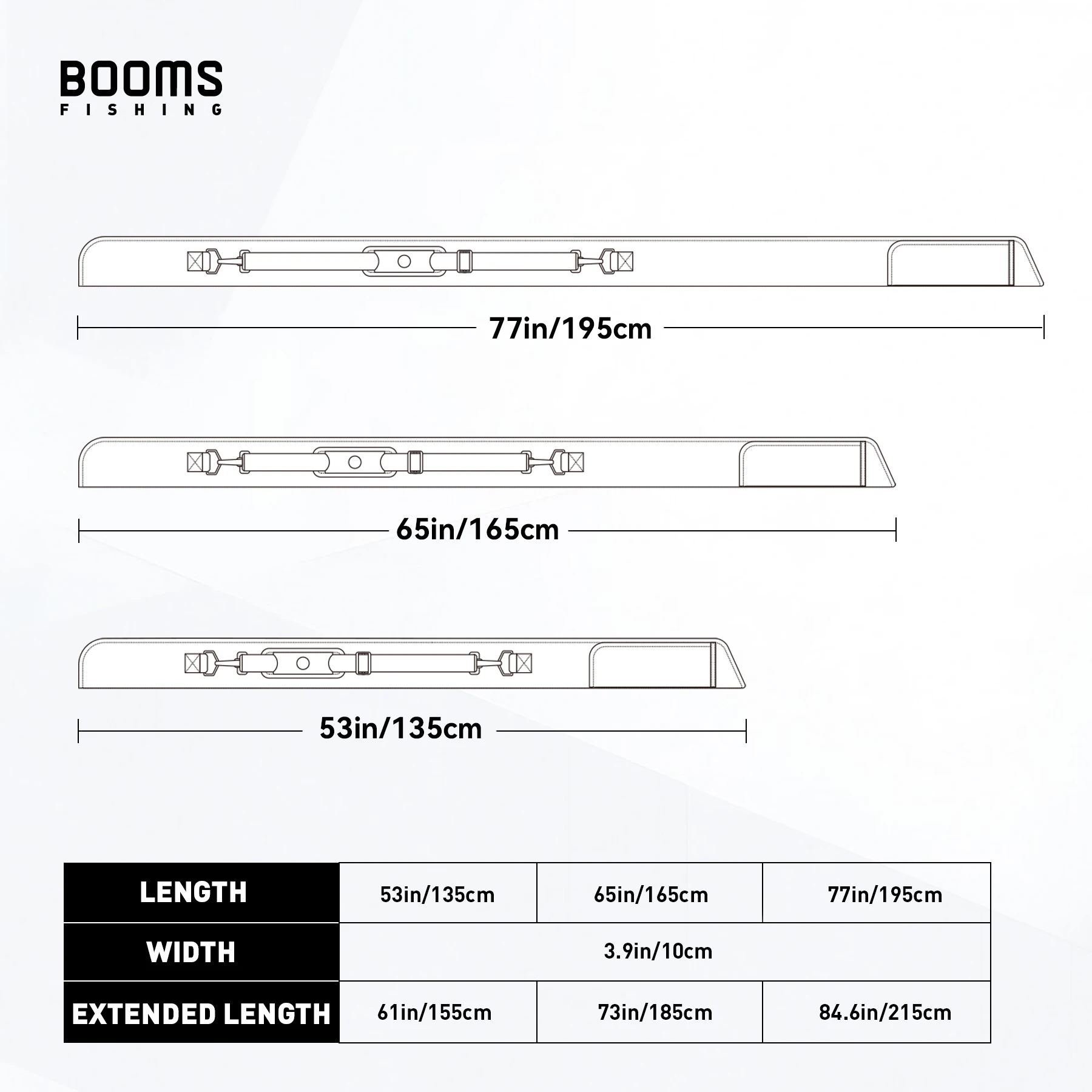 Booms Fishing PB3 Bolsa para caña de pescar Estuche de almacenamiento para caña Nylon 130 cm a 215 cm Plegable Aplicar a bolsas para cañas de pescar de varios tamaños