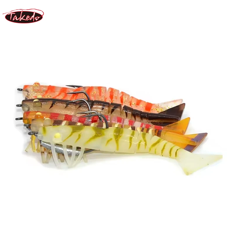 TAKEDO-Cebo de camarón de lubina, alta calidad, LV01B, 120mm, 17g, gancho VMC, cebo suave, Señuelos de Pesca - imagen 3