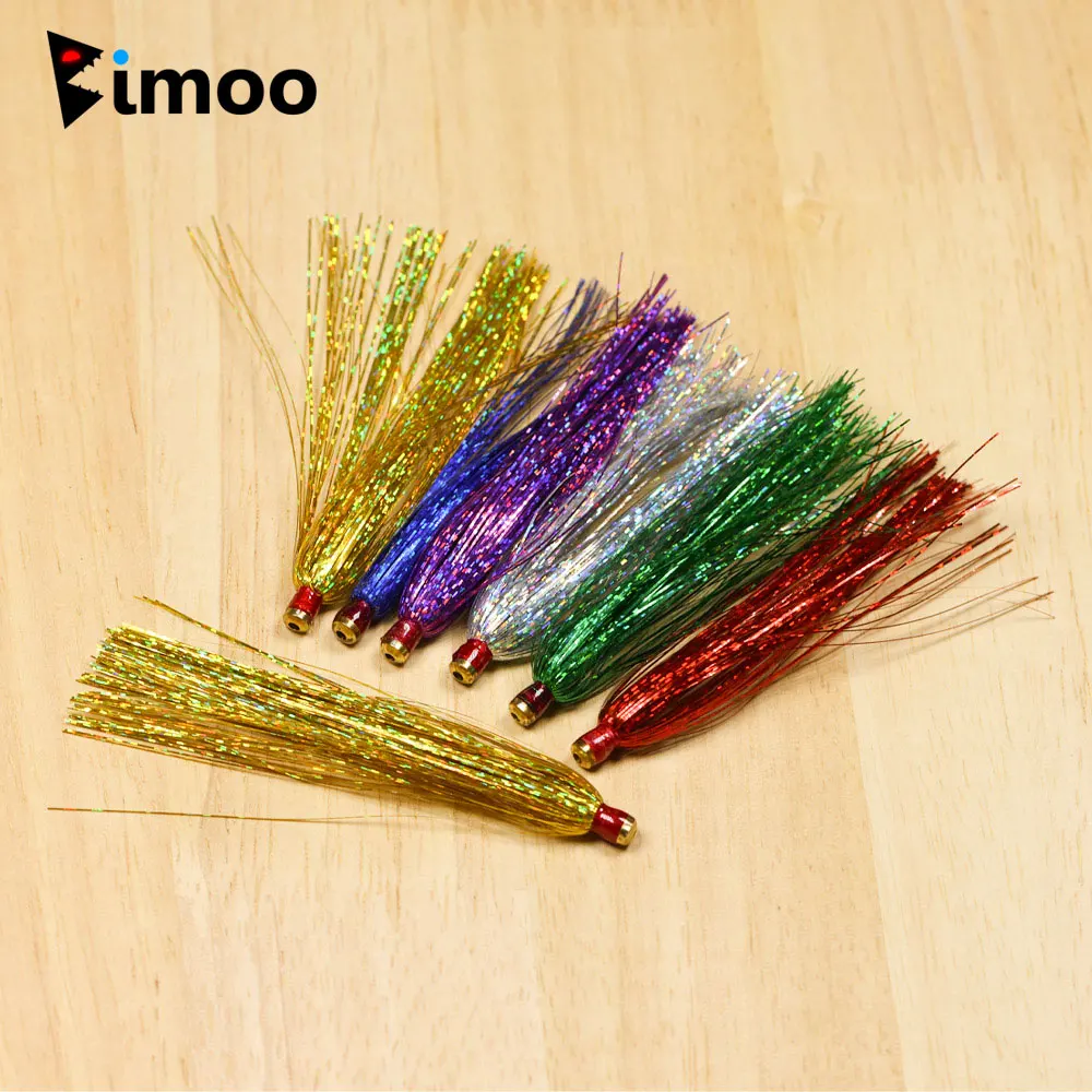 Bimoo 3 uds 3,35 pulgadas de largo holográfico Mylar Flash tubo deslizante Teasers cola Jigging señuelo de pesca lubina Fluke Lucio señuelo de pesca - imagen 2
