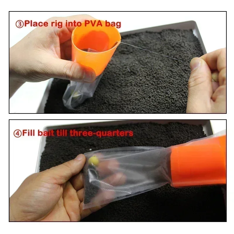 Accesorios de pesca de carpa, sistema de bolsa de carga PVA, cargador para aparejo de pelo de carpa, herramienta, alimentador de método grueso, aparejos de pesca - imagen 5