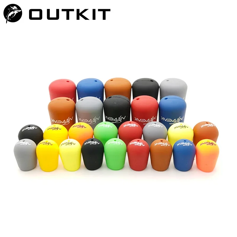 OUTKIT, 1 Uds., funda protectora con mango de caña de pescar, gel de sílice, señuelo, Protector inferior de caña, accesorios de aparejos de colores aleatorios