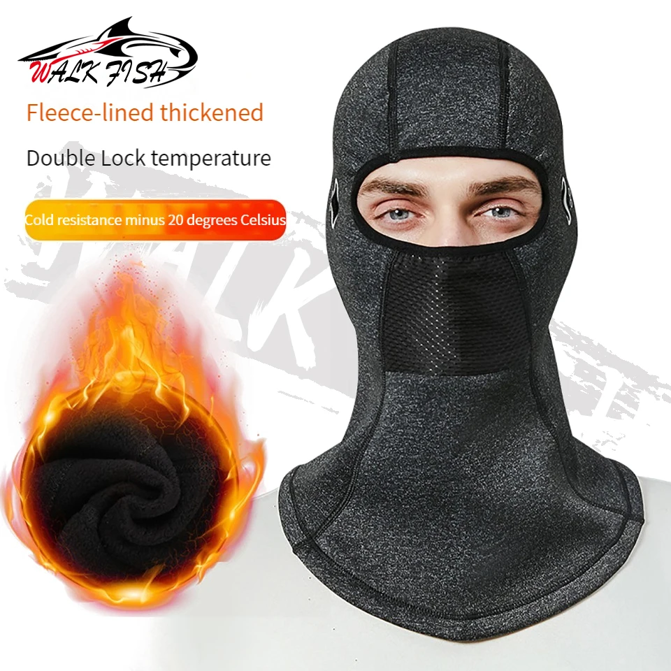 WALK FISH-pasamontañas resistente al frío para ciclismo, máscara facial a prueba de viento para pesca, esquí, montar y correr, para invierno - imagen 3