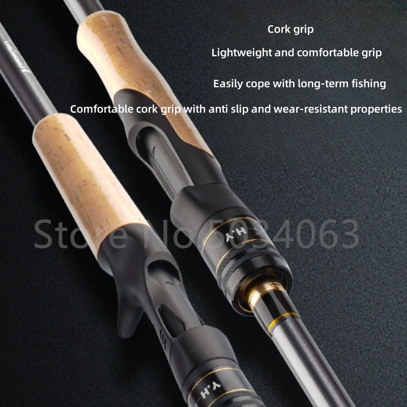 Caña de pescar de viaje con señuelo de 1,98 m y 2,1 m, 4 secciones, 100% de carbono alto, 4-25g, caña de fundición giratoria portátil ultracorta - imagen 5