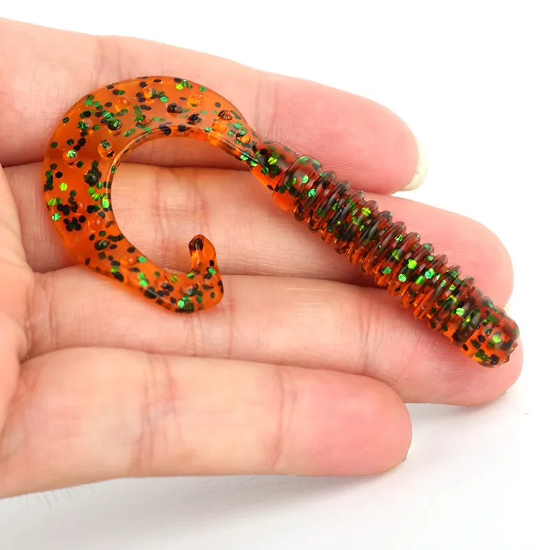 Ardea-SEÑUELOS blandos de silicona, 10 piezas, 73mm, 3,3g, cola giratoria Artificial, Swimbait, gusano, lubina, Wobblers, aparejos de pesca - imagen 5