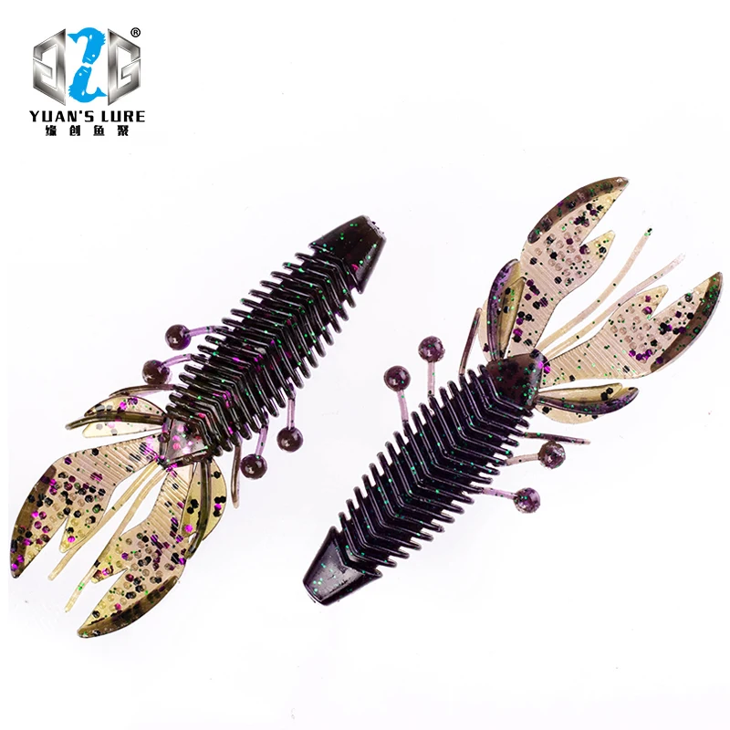 IBUG-señuelo suave de Camarón, cebo flotante/hundido de 2,95 pulgadas, 4G, para aparejo y plantilla de Texas, 8 unids/lote por bolsa - imagen 4