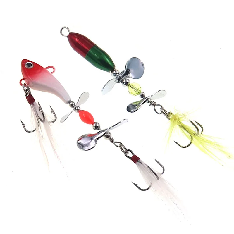 Cebo giratorio de fundición larga, 10g, 7,5 cm, señuelo de pesca de Metal, cuchara de hélice de doble cola, trucha, carpa, bagre, señuelos artificiales de hielo - imagen 2