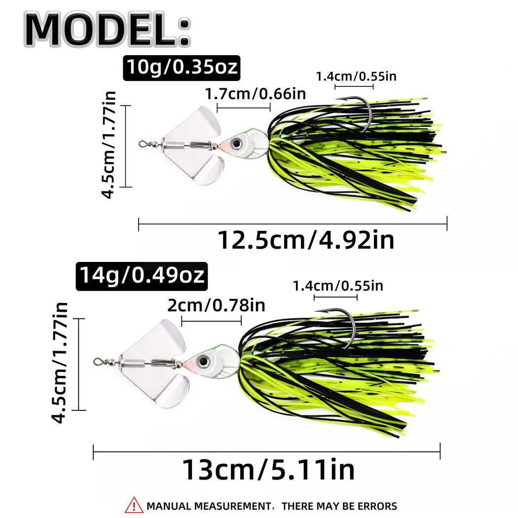 1Pc 10G 14G Chatter cebo giratorio cebo de pesca sin malezas Buzzbait wobbler chatterbait para lubina pike walleye pez - imagen 3