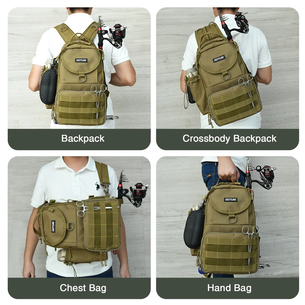  Men Women Single Shoulder Fishing Bags Waterproof Leisure Multi Function Backpacks Fishing Gear Kit (9)