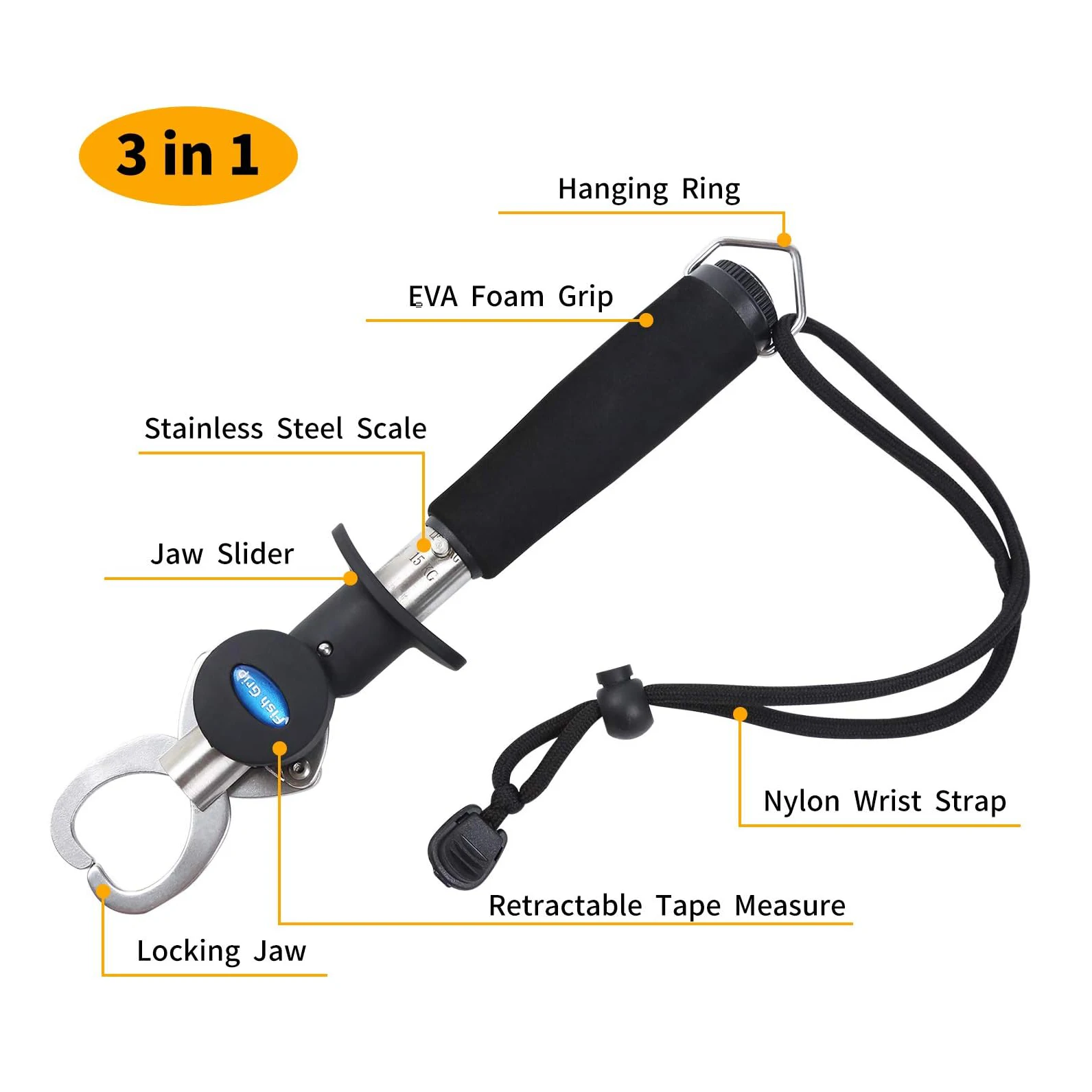 5 unids/set pinza de labio de pesca báscula de pescado electrónica Digital de mano 45kg, Kit de herramientas de cordones removedor de anzuelos, regalo de equipo de pesca en hielo - imagen 2