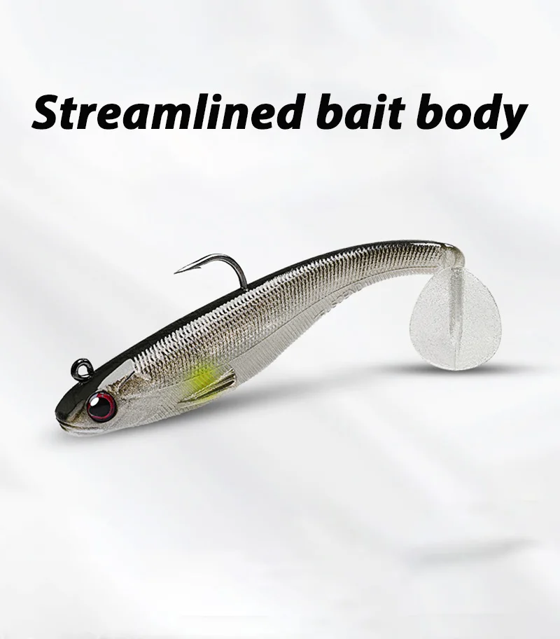 Un señuelo de peces plateados con un gancho en el extremo