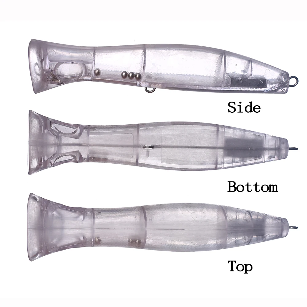 Chan'sHuang-Cebo en blanco sin pintar, 3 piezas, 20cm/103,3g, sonajero Topwater, Popper grande, señuelo de pesca Artificial artesanal - imagen 3