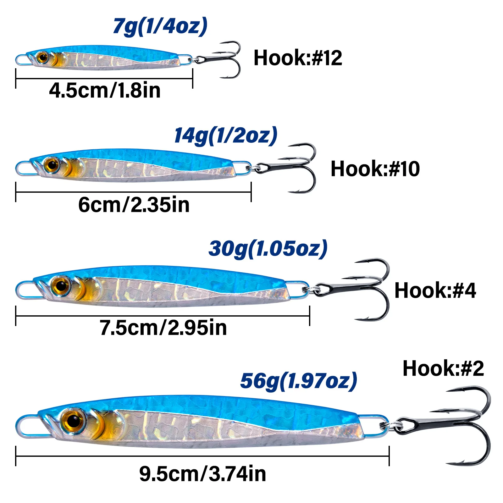 Señuelo metálico jigging para mar – Cuchara láser de lance largo - imagen 3
