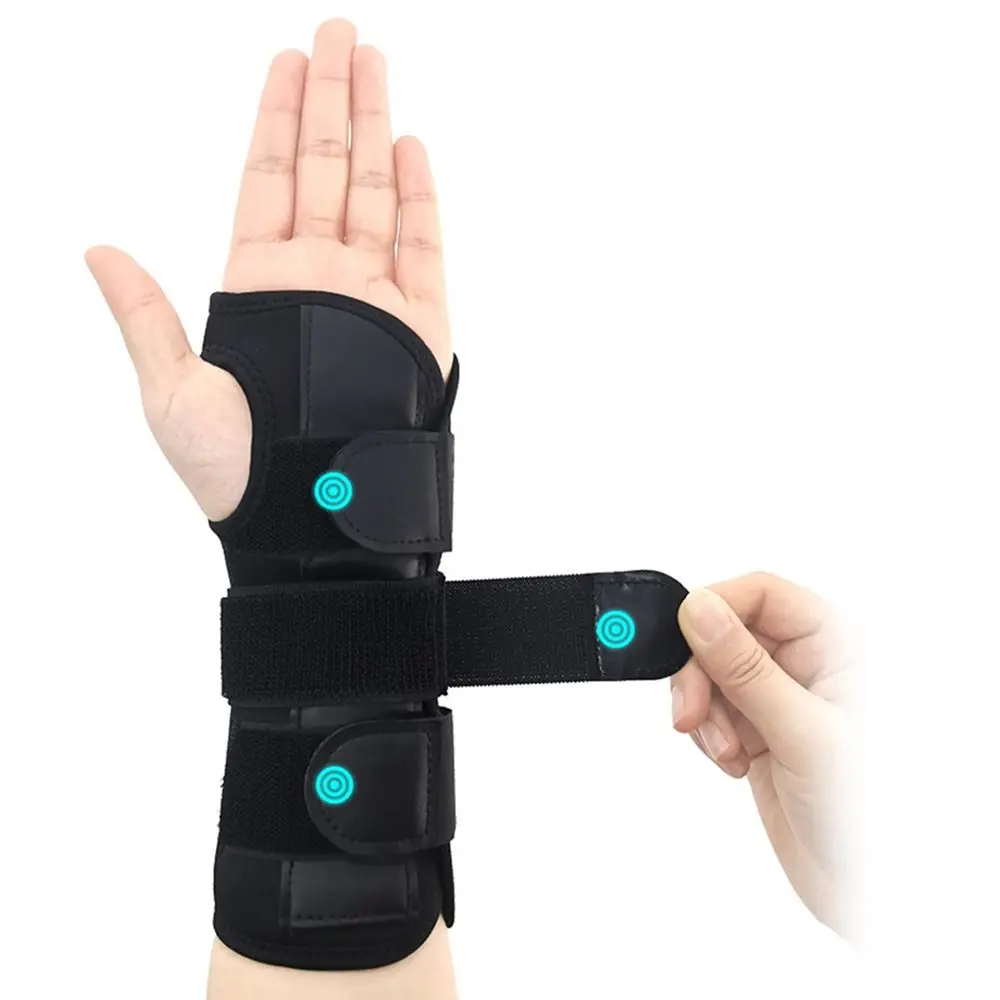 Muñequera ajustable Universal, soporte de muñeca negro transpirable, portátil con tres correas de compresión, férula de soporte de mano para mujer - imagen 2