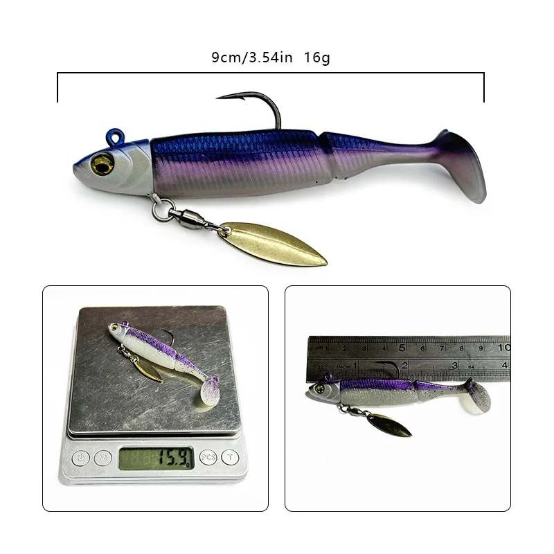 Spinnerbait de silicona Wobbler eficaz mar para lubina curricán veloz - imagen 5