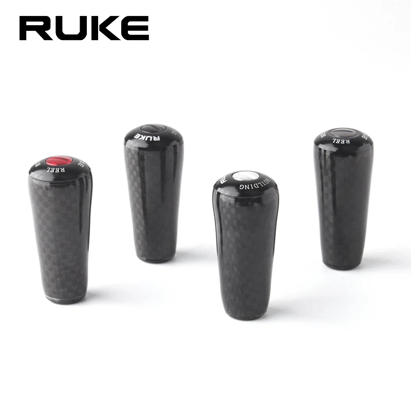 Mango de carrete de pesca RUKE, perilla de fibra de carbono, balancines DIY, peso 11,7g, longitudes 48,5mm para ruedas Daiw/Shiman, accesorio de carrete de pesca - imagen 3