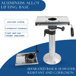 Pedestales aluminio asiento barco - Altura ajustable y deslizante