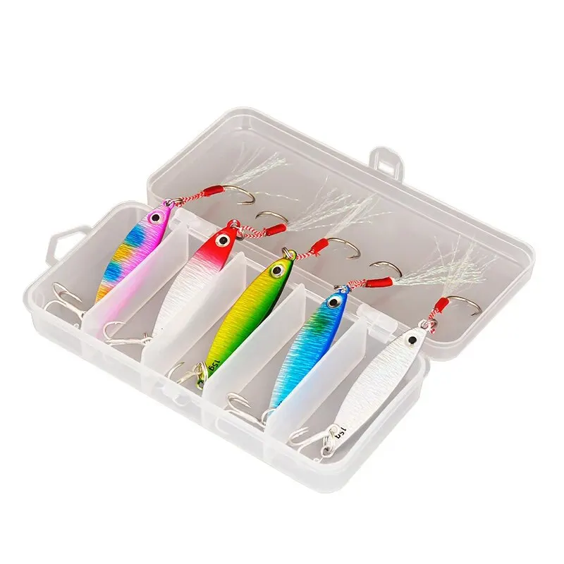 Señuelo de plantilla de Metal para Pesca de mar, 7g/10g/15g, señuelos de Jigging rápidos, cebo Artificial Wobbler, Crankbait para Pesca de atún, trucha, Pesca