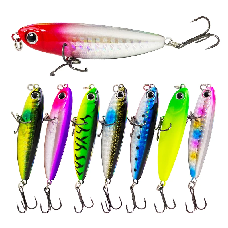 Señuelos de Pesca con lápiz flotante, cebo duro Artificial para trucha, lubina, Lucio, Swimbait, Wobbler, aparejos 3D, 60mm, 6,4g - imagen 3