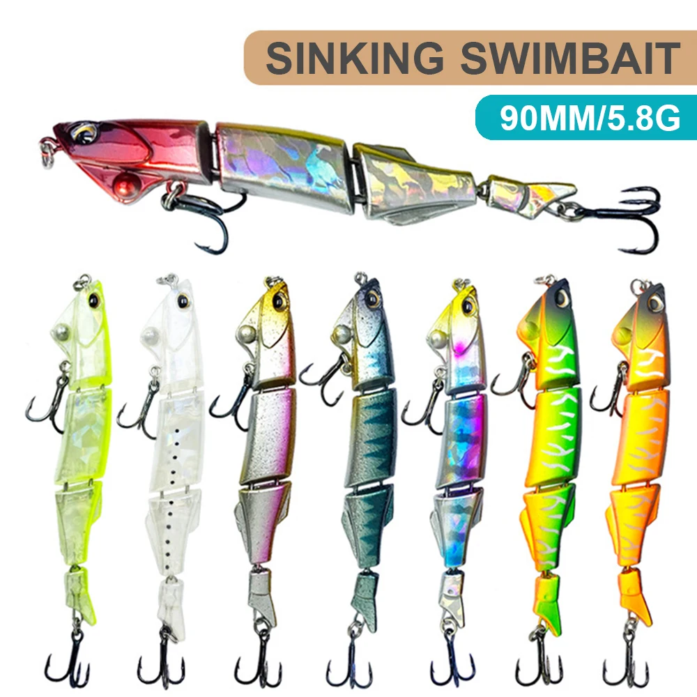 Señuelos de pesca de 9cm y 5,8g, Swimbait que se hunden, Wobbler, cebo articulado de fundición larga, cebo duro Artificial, Jerkbait, accesorios de pesca DJY103 - imagen 2