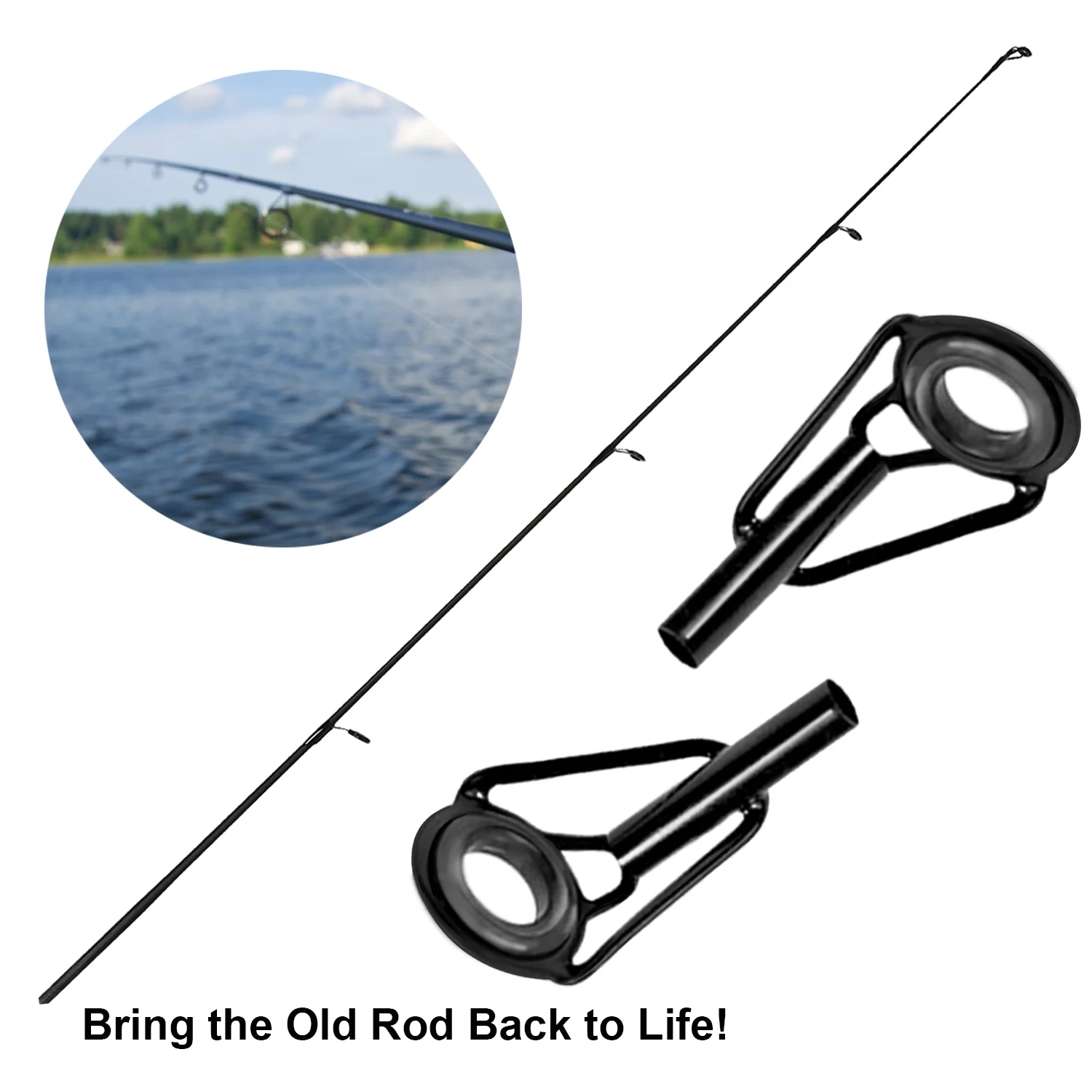 THKFISH 80 Uds puntas de caña de pescar Kit de reparación 1,8mm-2,6mm cañas de pescar de acero inoxidable guías puntas juego de reemplazo superior - imagen 2