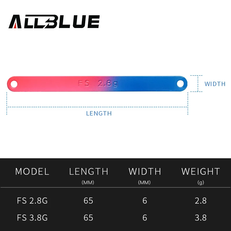 ALLBLUE-palo de trucha de 2,8g, 3,8g, 65mm, señuelo de pesca colorido de Metal, cuchara, cebo, aparejos de corriente de agua dulce para Chub, perca, salmón - imagen 2