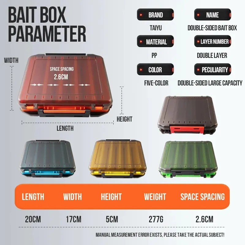 TAIYU caja de aparejos de pesca grande de doble cara, 10 compartimentos, almacenamiento de cebos grandes, señuelo de Pesca de Mar, caja de pesca de alta calidad - imagen 2