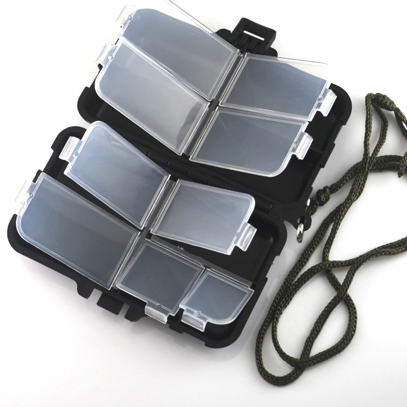 MNFT 1 Uds caja de pesca con mosca de doble capa 9 compartimentos gancho Minnow Popper Spinner cebo herramienta accesorios caja de aparejos de pesca - imagen 5