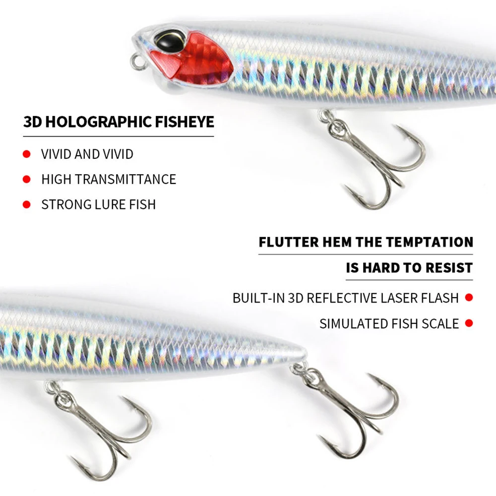 Señuelos de Pesca de 8,5 cm y 11g, cebo de lápiz Wobbler de fundición larga flotante, cebo duro Artificial para pesca de lubina, Jerkbait QBE123 - imagen 5