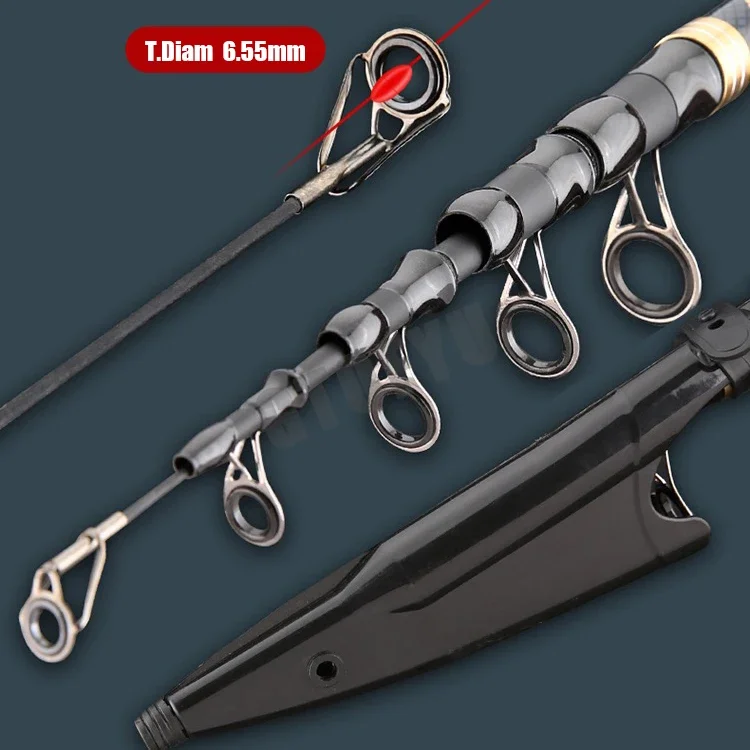 Cañas de pescar giratorias telescópicas superduras de 2,4 M, 2,7 M, 3,6 M, caña de mar ultraligera de tiro largo, caña de lanzamiento de alta calidad de largo alcance - imagen 2