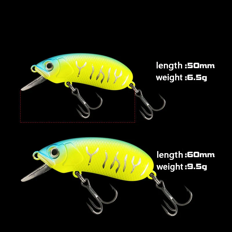 Wobblers de hundimiento de piezas, señuelo de pesca de manivela de 5/6cm, 6,5/9,5g, cebo duro Artificial de plástico con gancho, aparejos para trucha, Crankbaits, Lucio - imagen 2