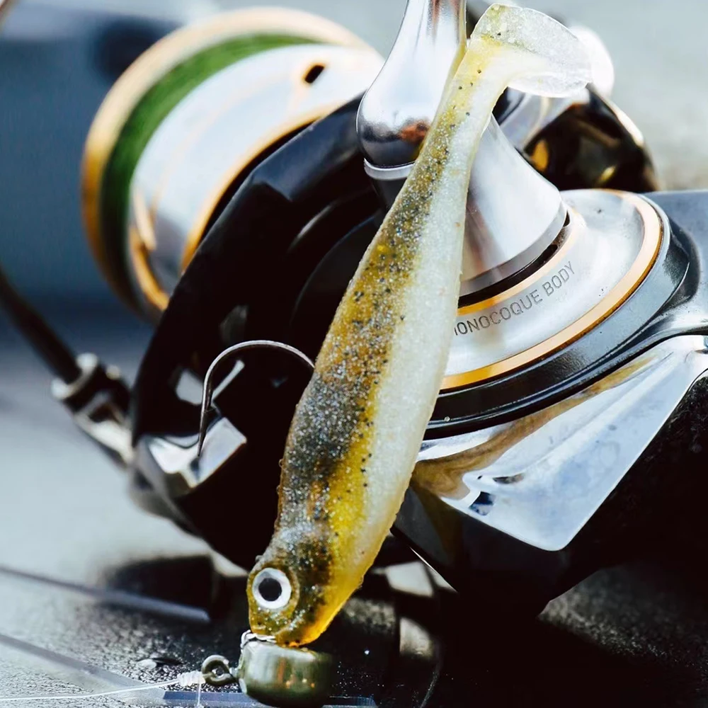 24/20 piezas cola de paleta Drop Shot Shad Swimbait 6,5 cm 4cm Texas Rigs señuelos blandos Leurre Souple trucha perca Zander pesca cebo suave - imagen 4