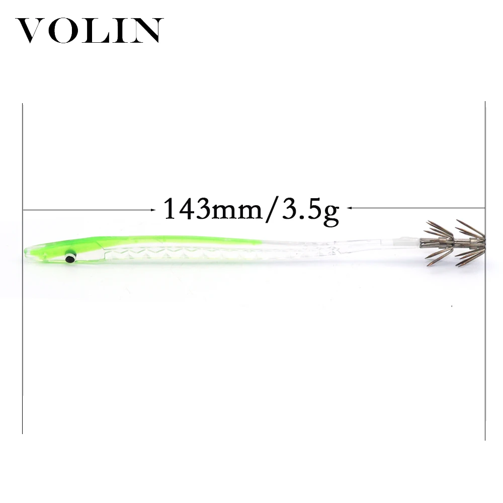 VOLIN-señuelo de pesca de sepia, anzuelo de calamar Artificial para barco de mar, 2 piezas, 143mm, 3,5g - imagen 2