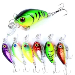 Señuelo de Pesca duro Rock and roll chubby guy, cebo de manivela de Pesca, diseño japonés, Mini CrankBaits, cebo Artificial para lubina, perca Tro