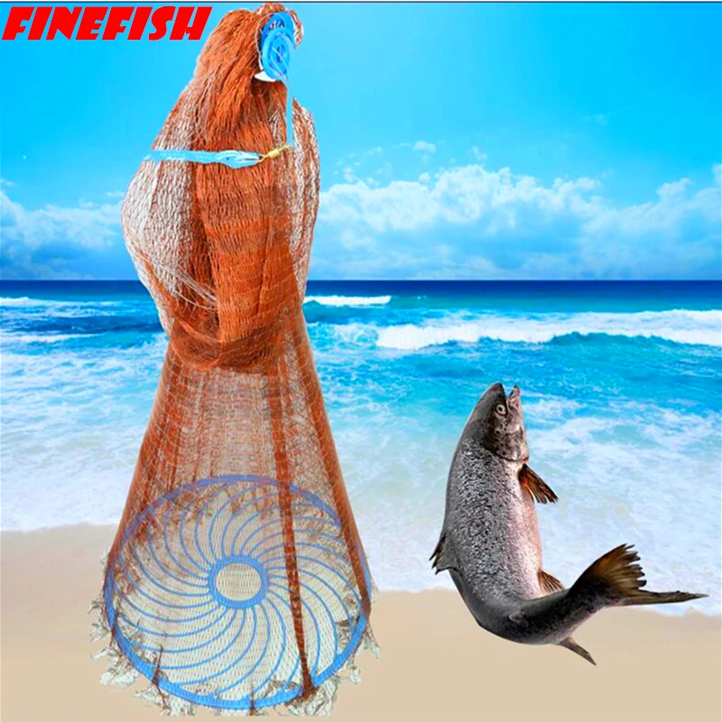 Finefish-red de pesca de estilo americano, red de pesca de 1,5-3,6 M de altura, red de tiro manual de pescador, trampa de agujero de malla pequeña para caza - imagen 3