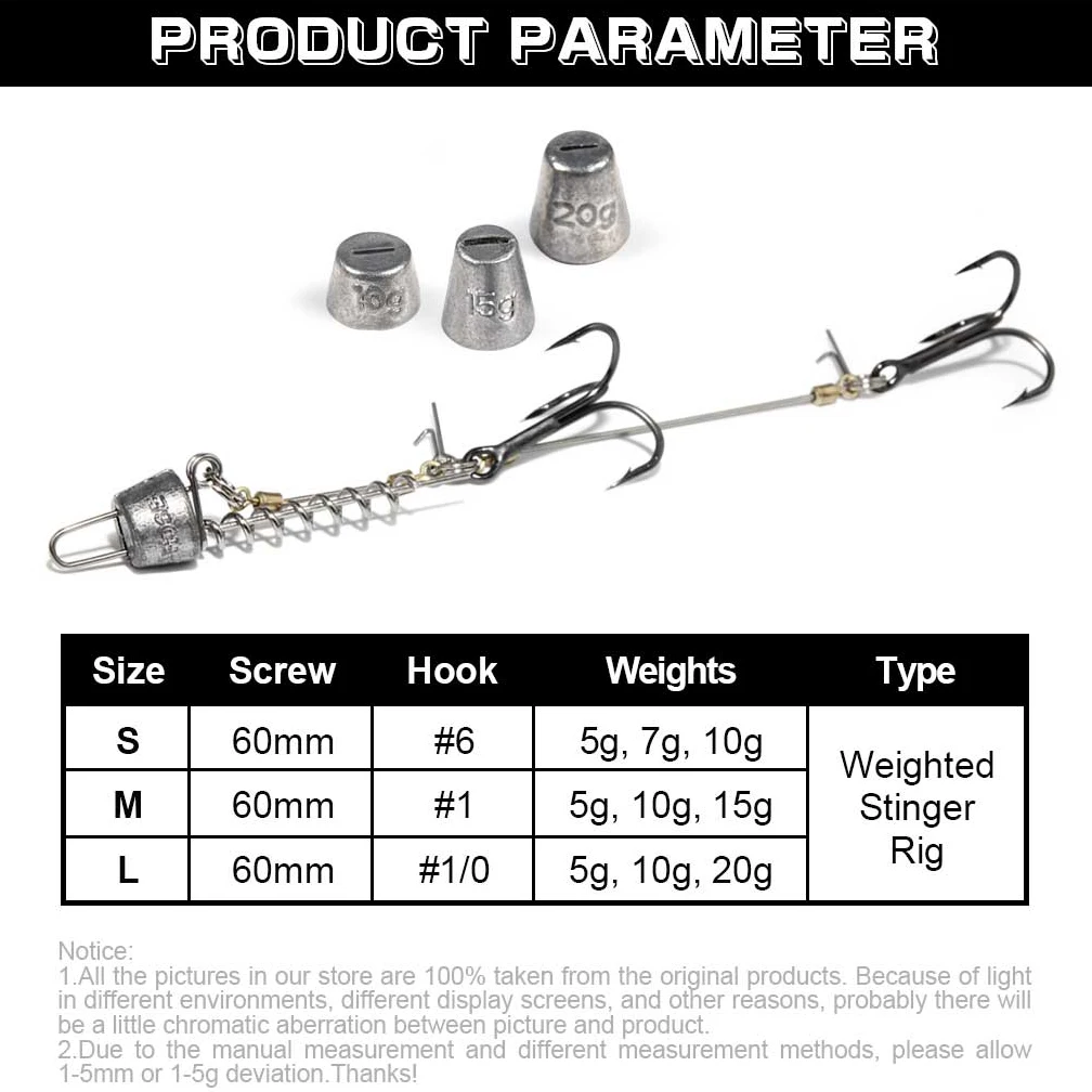 Spinpoler Pike Stinger Rigs diseñado para aparejos de Señuelos de Pesca blandos Swimbait con plomo 5g 7g 10g 15g 20g Pike Zander Perch - imagen 4