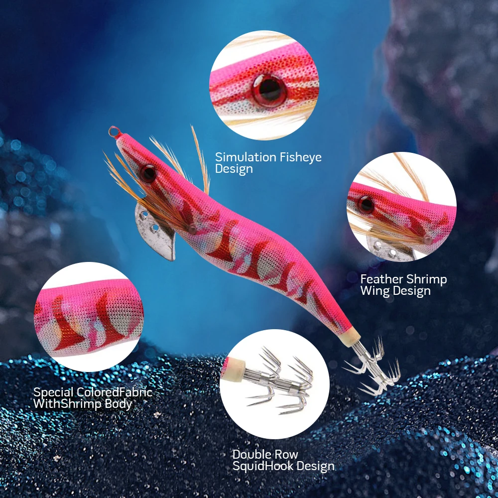 10 unids/pack calamar sepia anzuelo luminoso pesca 2,5 # 3.0 # 3.5 #   Cebo de señuelo de mar pesado para señuelo Octupus - imagen 5