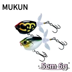 MUKUN Whopper Popper – Señuelo superficie giratorio doble hélice para lubina