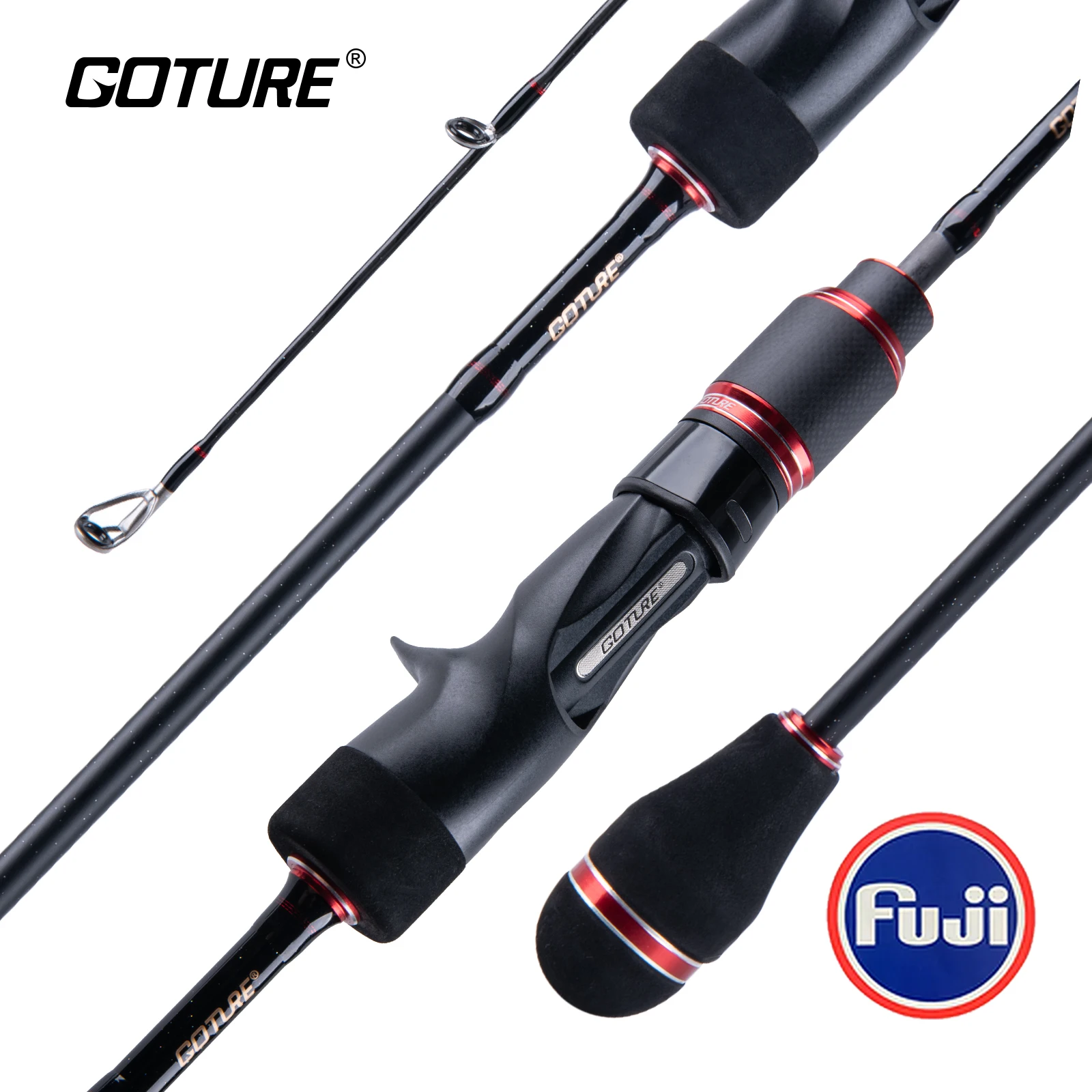 Goture POLLUX 100% anillo guía Fuji caña de pescar de Jigging lento ultraligera 1,83 M 1,98 M caña de barco de agua salada de fundición giratoria de carbono
