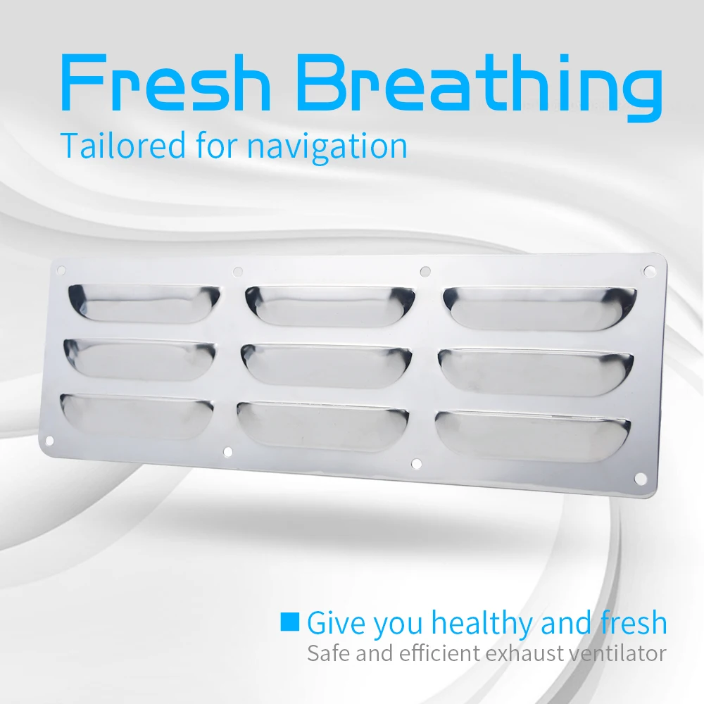 Cubierta de ventilación de acero inoxidable para barco, 266,7x88,9 MM, orificios de ventilación con Louvered marino hechos de S.304 9 - imagen 5