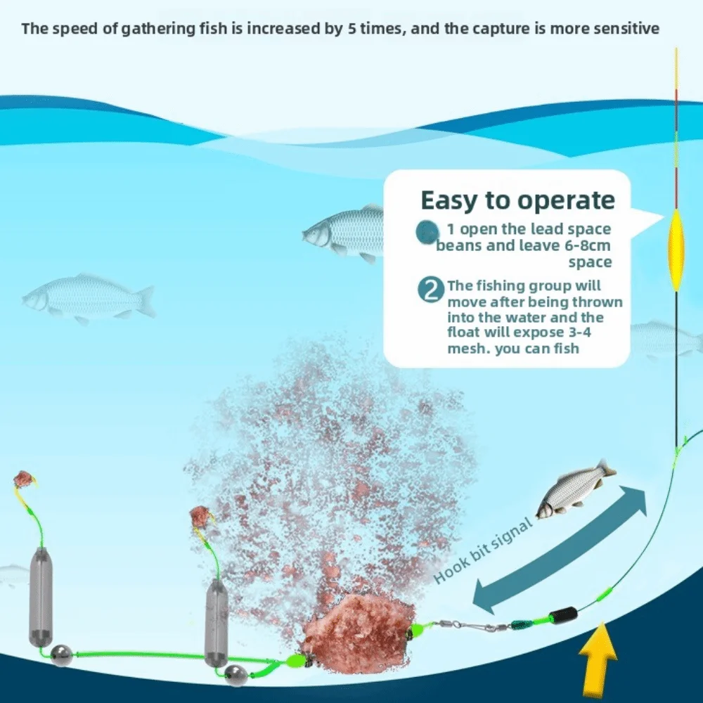 Anzuelo doble para Pesca, aparejos de pelo, anzuelo con jaula de cebo, suspensión, anzuelo de Pesca de carpa, aparejos de Pesca de carpa listos, señuelo de Pesca - imagen 5