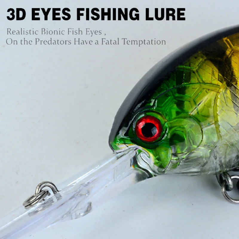 5 uds Crankbait flotante 9,5 cm 12g, señuelo de pesca duro de buceo profundo Wobbling para trucha lubina, aparejos de pesca con cebo con labios - imagen 5