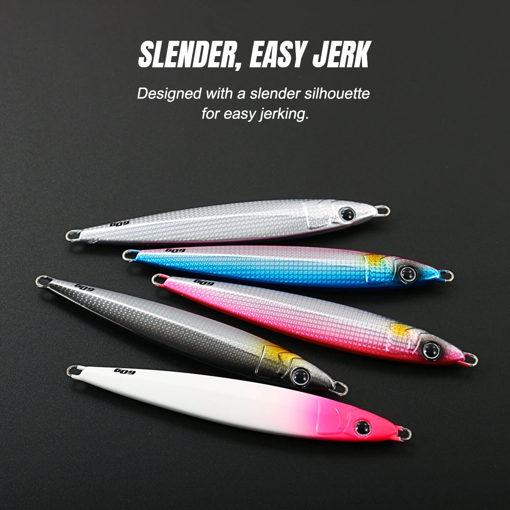 JIGGING PRO plantilla de Metal 30g 40g 60g 80g señuelo de Jigging de fundición larga Señuelos de Pesca de Jerking rápido aparejos de pesca de agua salada - imagen 5