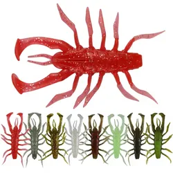 WEIHE-señuelo Artificial de camarón suave, anzuelo auxiliar, 8 colores, 5 piezas, 1,3g/3,5 cm, 5,5g/7cm